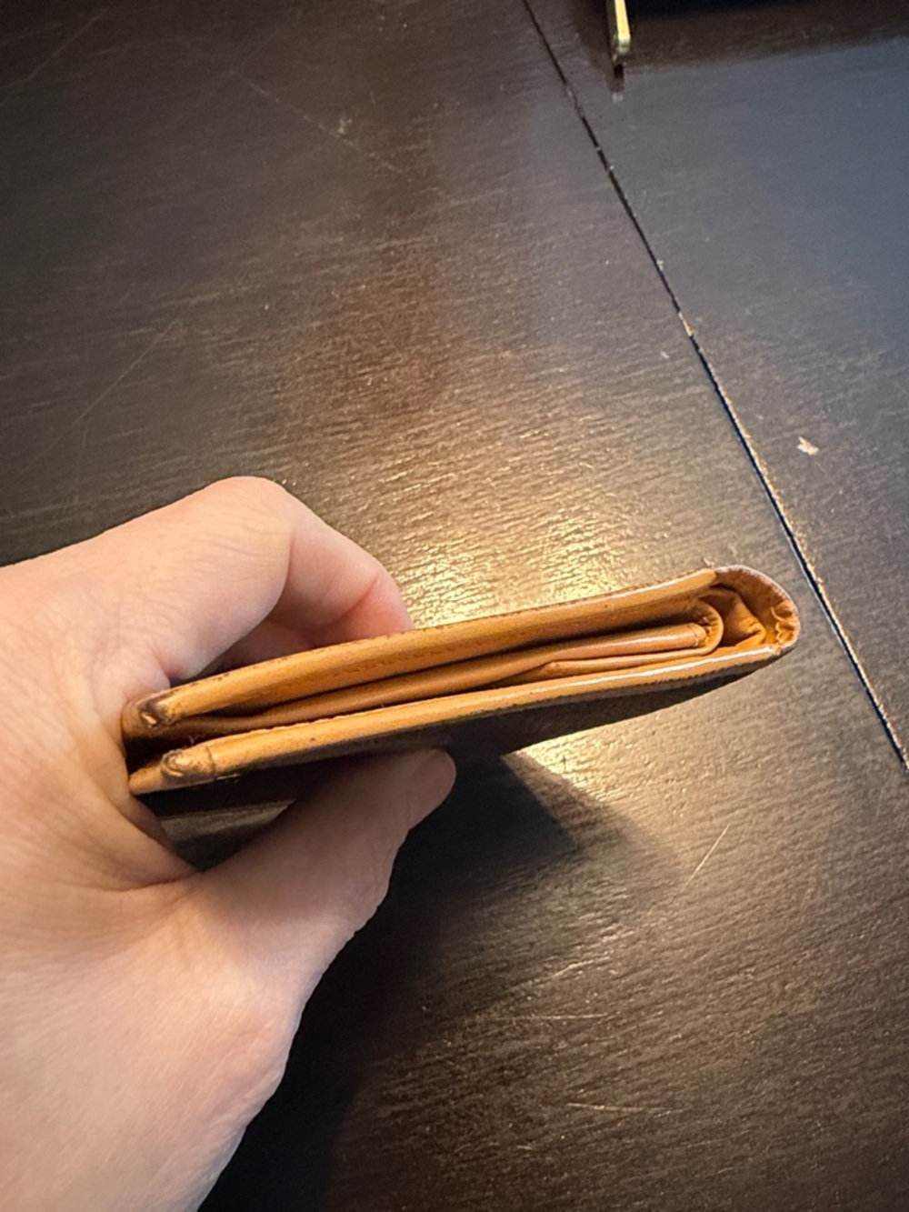 Celine Tan Leather Card Holder Wallet - Picture 9 of 10